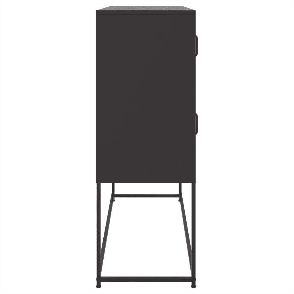 Credenza | Madia | Buffet da pranzo | Armadio da pranzo Nera 100,5x39x107 cm in Acciaio