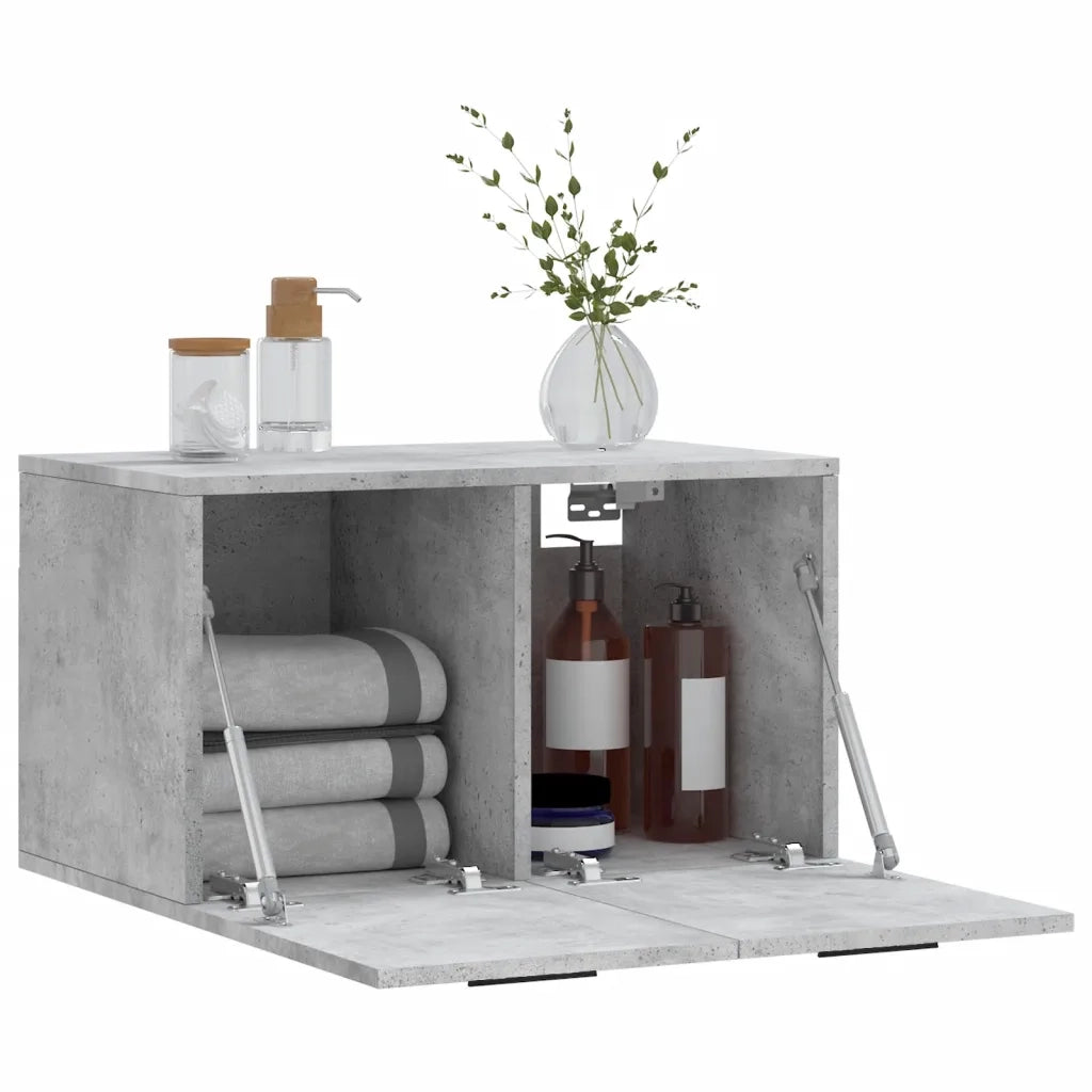Armadietto a Muro | Mobile a Parete Grigio Cemento 60x36,5x35 cm Legno Multistrato