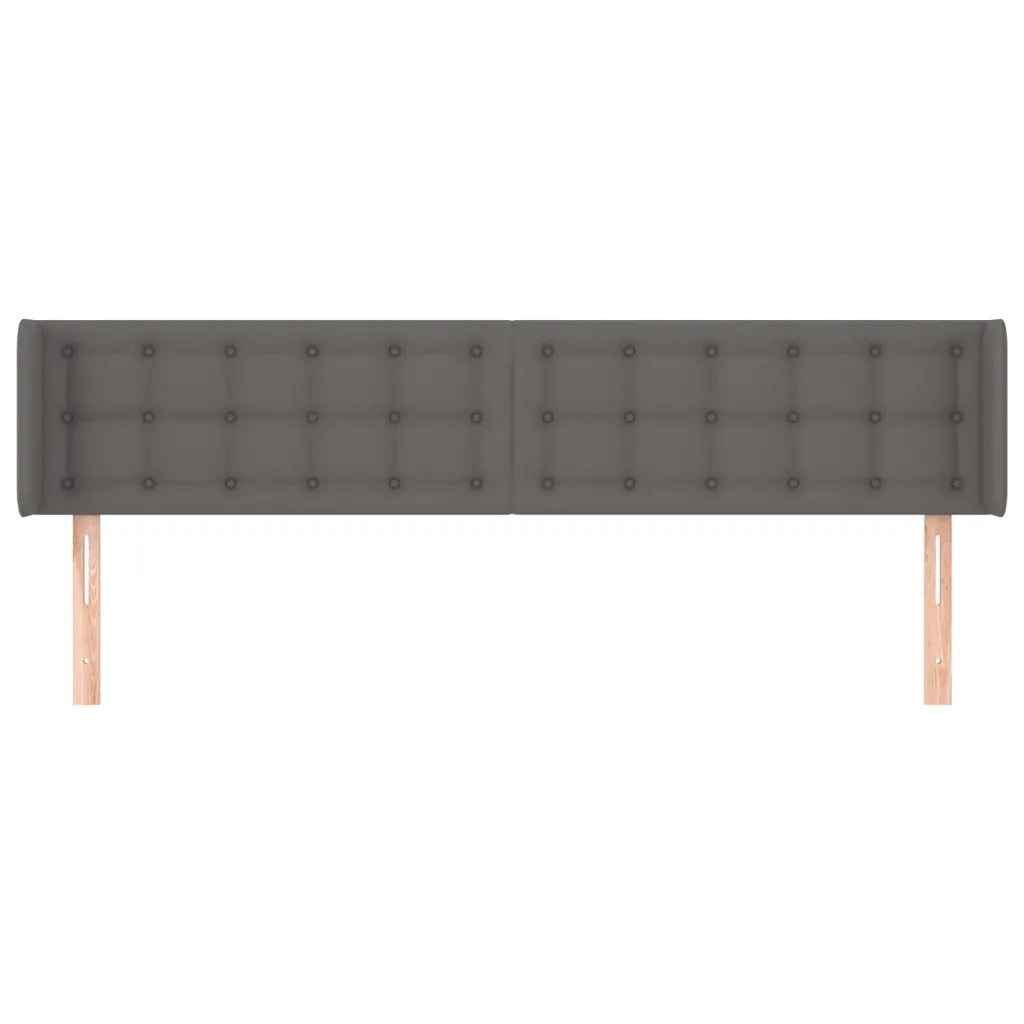 Testiera ad Orecchio Grigia 183x16x78/88 cm in Similpelle