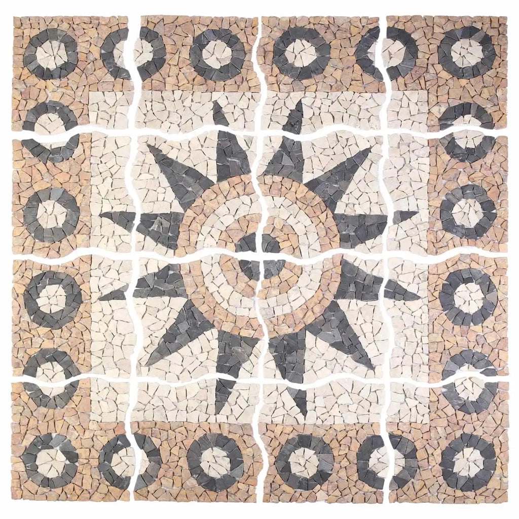 Piastrelle in mosaico con motivo a fiore Multicolore 42033519