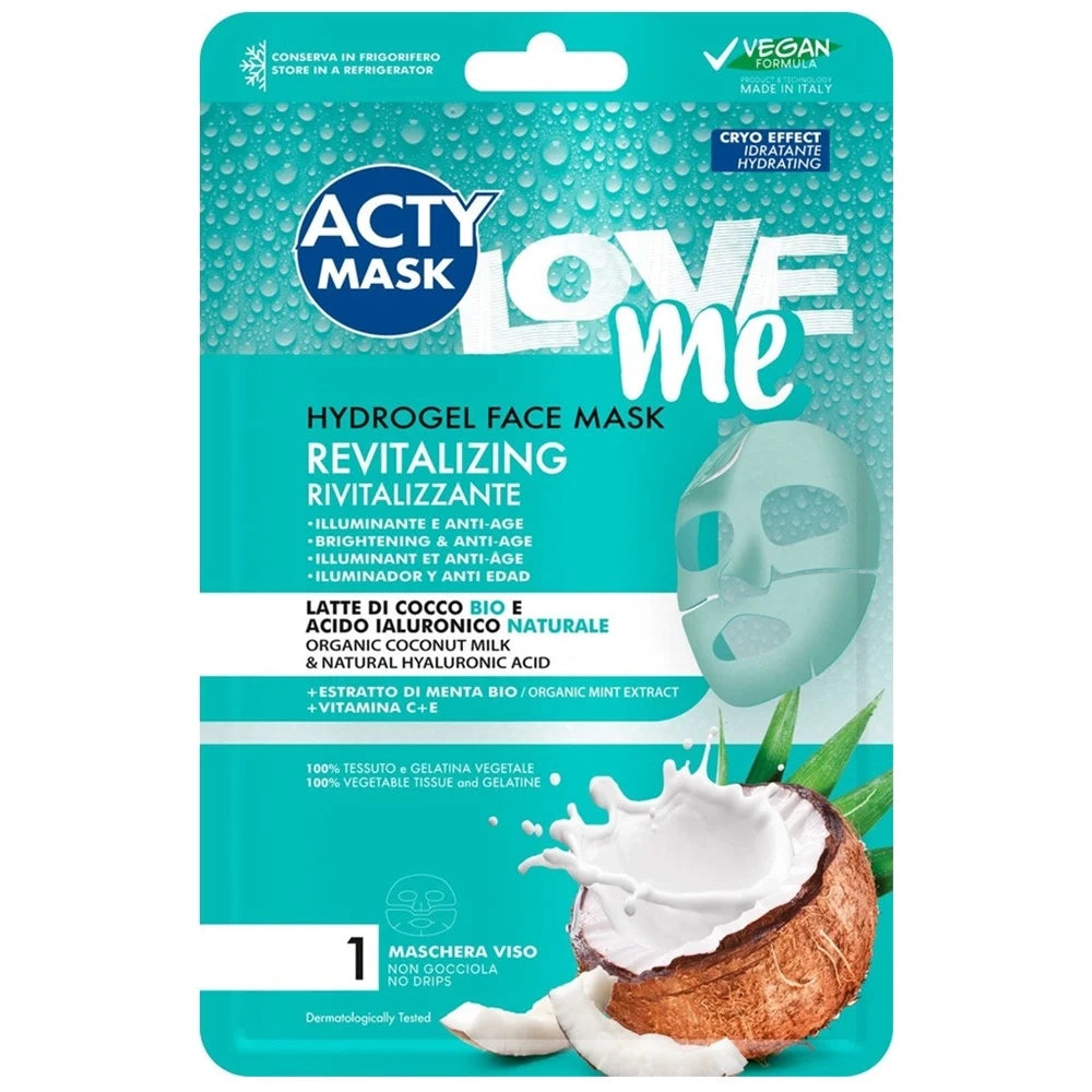 Trade Shop - Maschera Viso Hydrogel Rivitalizzante Illuminante Anti-age Con Latte Cocco Menta 007454v -