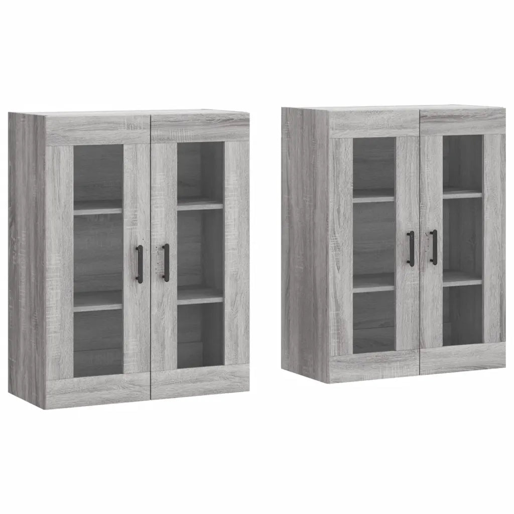 Armadietti a Parete 2 pz Grigio Sonoma in Legno Multistrato 3197951