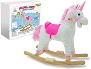 Unicorno a Dondolo Per Bambini Bimba Legno Bambina Bambino Con Suoni 62x40x71 cm