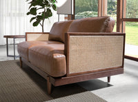 Divano a 2 posti in pelle marrone