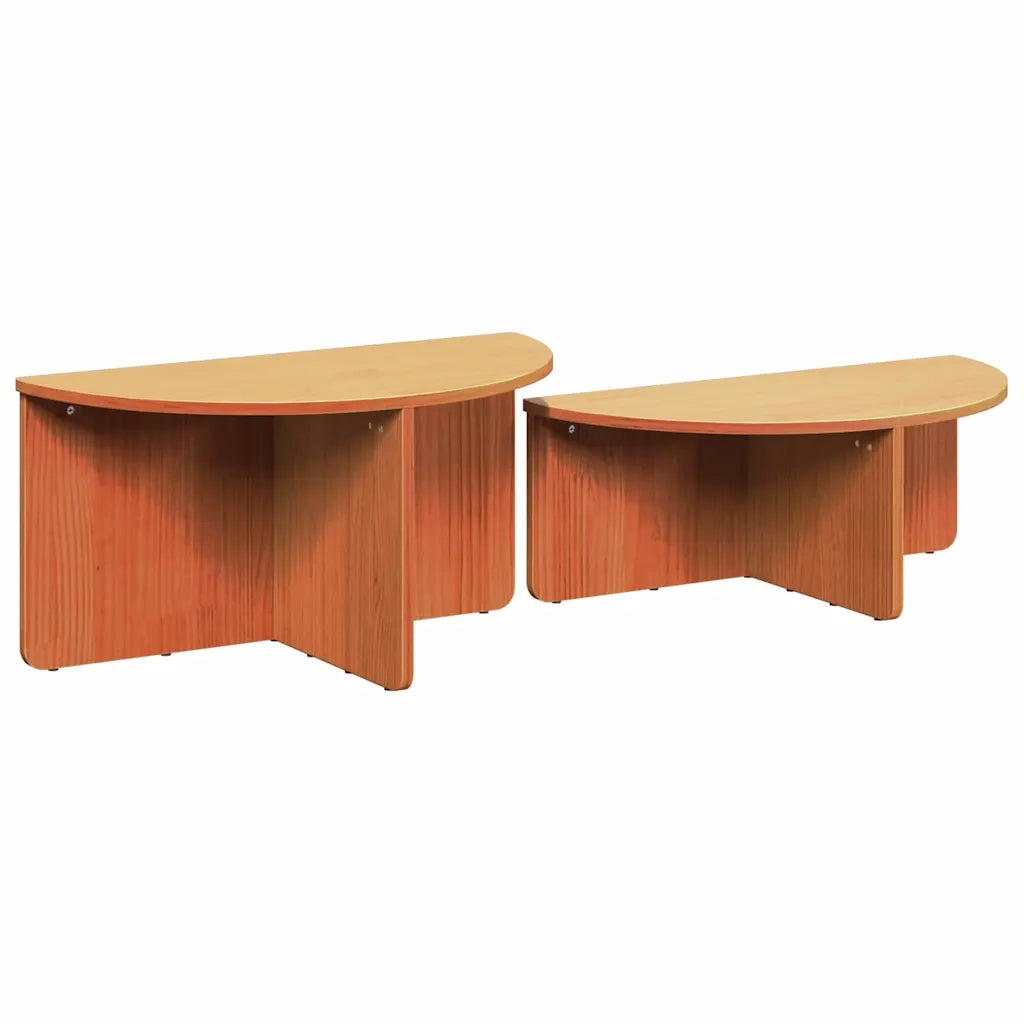 vidaXL Tavolino da salotto 2 pcs Cera marrone 79 x 39.5 x 40 cm