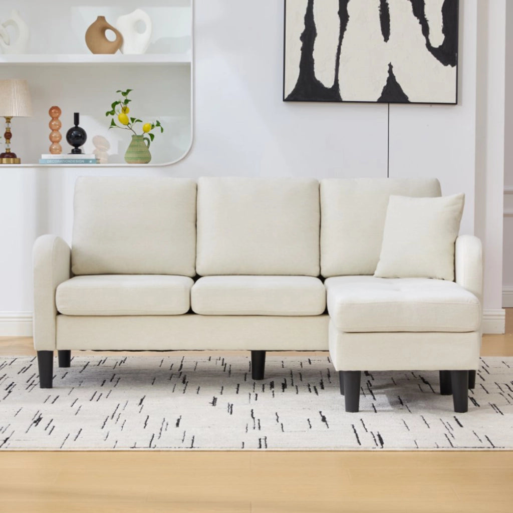 DIVANO ANGOLARE Modulare 166 x 118 x 77 cm Beige chiaro
