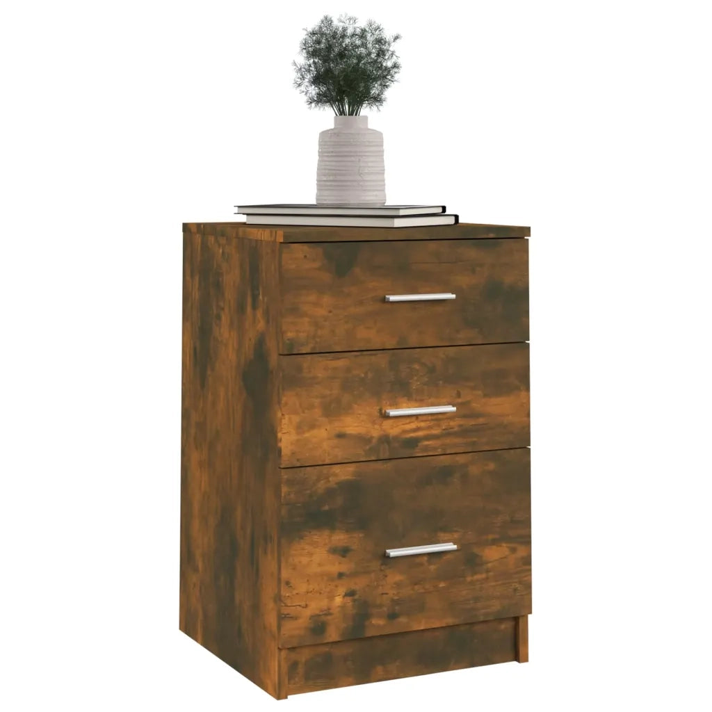 Comodino Rovere Fumo 40x40x63 cm in Legno Multistrato 820520