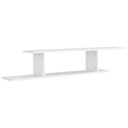 Scaffale TV Parete | Armadietto TV | Mobile Porta TV Rovere Bianco 125x18x23 cm Legno Multistrato