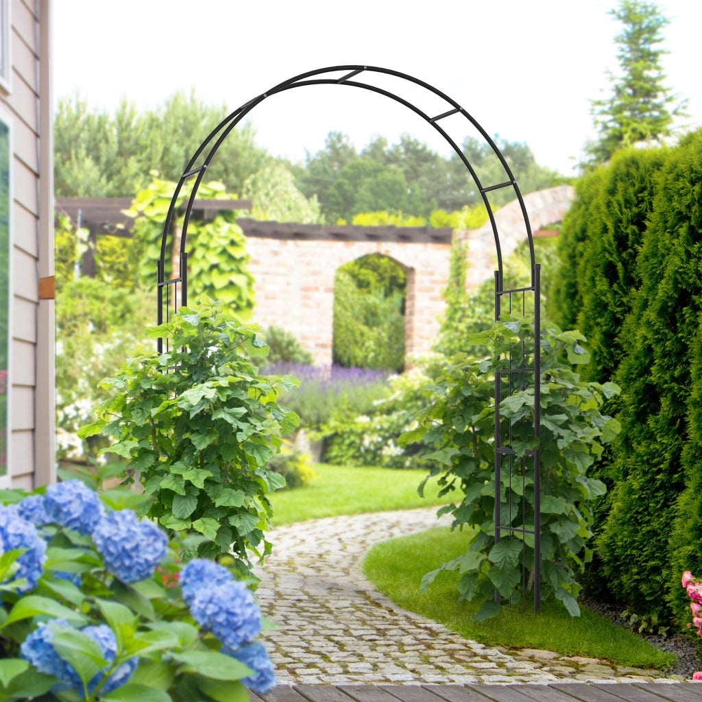 Archetto da Giardino in Metallo ¨C zephmum ¨C Nero 157x40x223cm