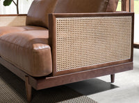 Divano a 3 posti in pelle marrone