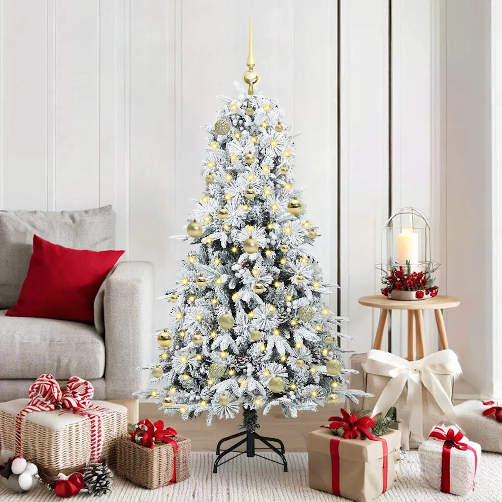 Albero di Natale Artificiale con Rami Pieghevoli Bianco 150 cm 3397475