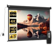 Schermo per Proiettore 100" Formato 4:3 Regolabile con Telecomando, 203x152cm, Nero