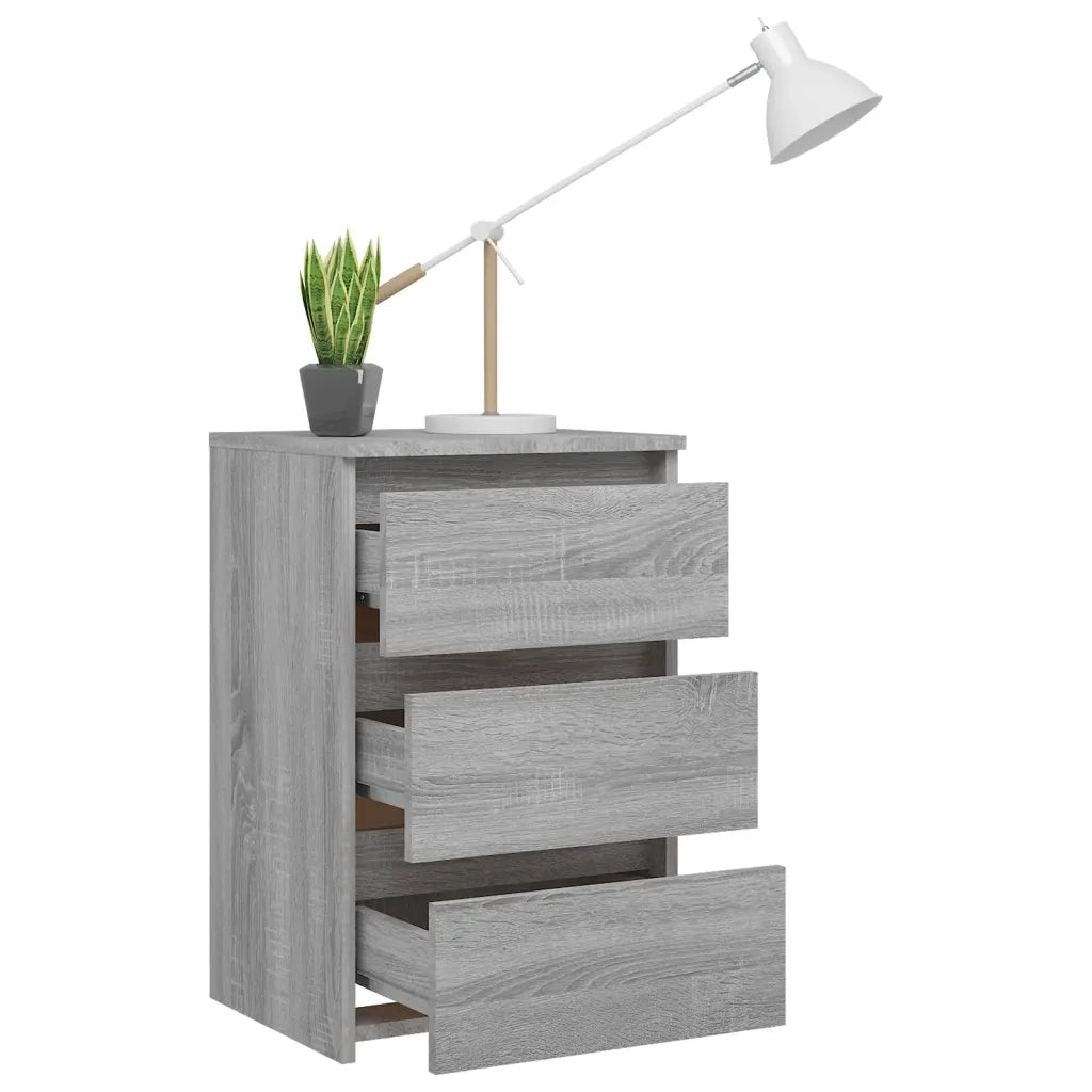Comodino Grigio Sonoma 40x35x62,5 cm in Legno Multistrato 815173