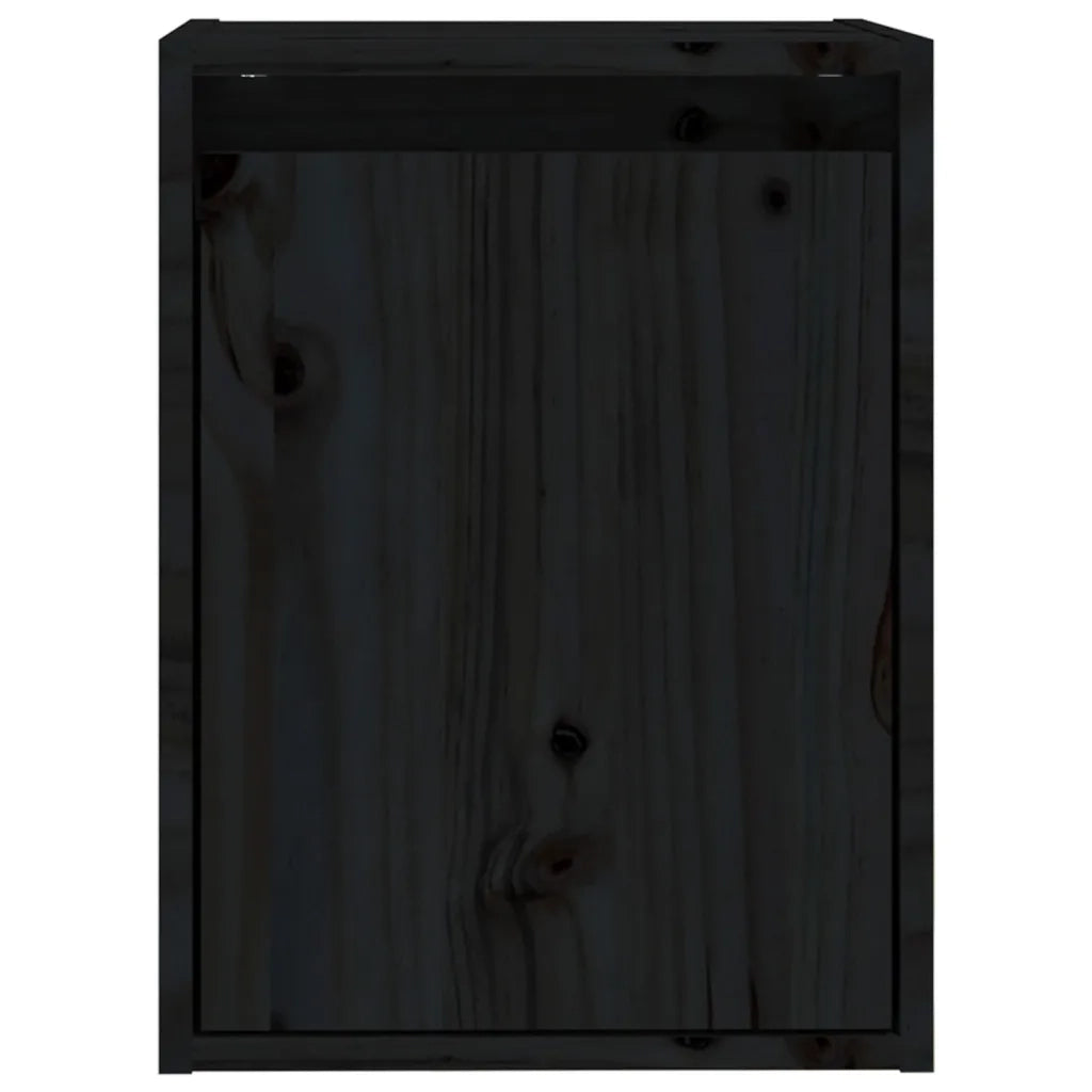 Pensili 2 pz Neri 30x30x40 cm in Legno Massello di Pino 813484