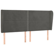 Testiera | Testata ad Orecchio GrigioScuro 183x23x118/128cm in Velluto
