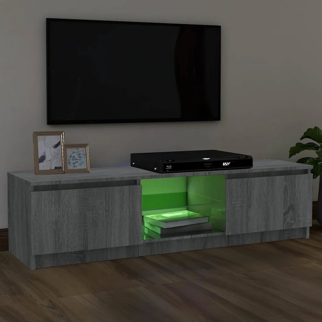 Mobile Porta TV con Luci LED Grigio Sonoma 120x30x36 cm 815709
