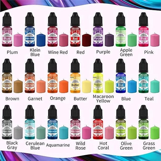 Inchiostro a colori per candele polvere colorante Sojawas per la produzione di candele 21 colori