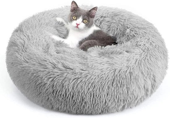 Donut per animali Ø 50 cm colore grigio chiaro per gatti e cani