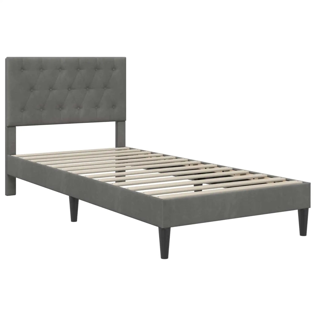 Struttura del letto Grigio Scuro 90 x 200 cm Velluto 42027638