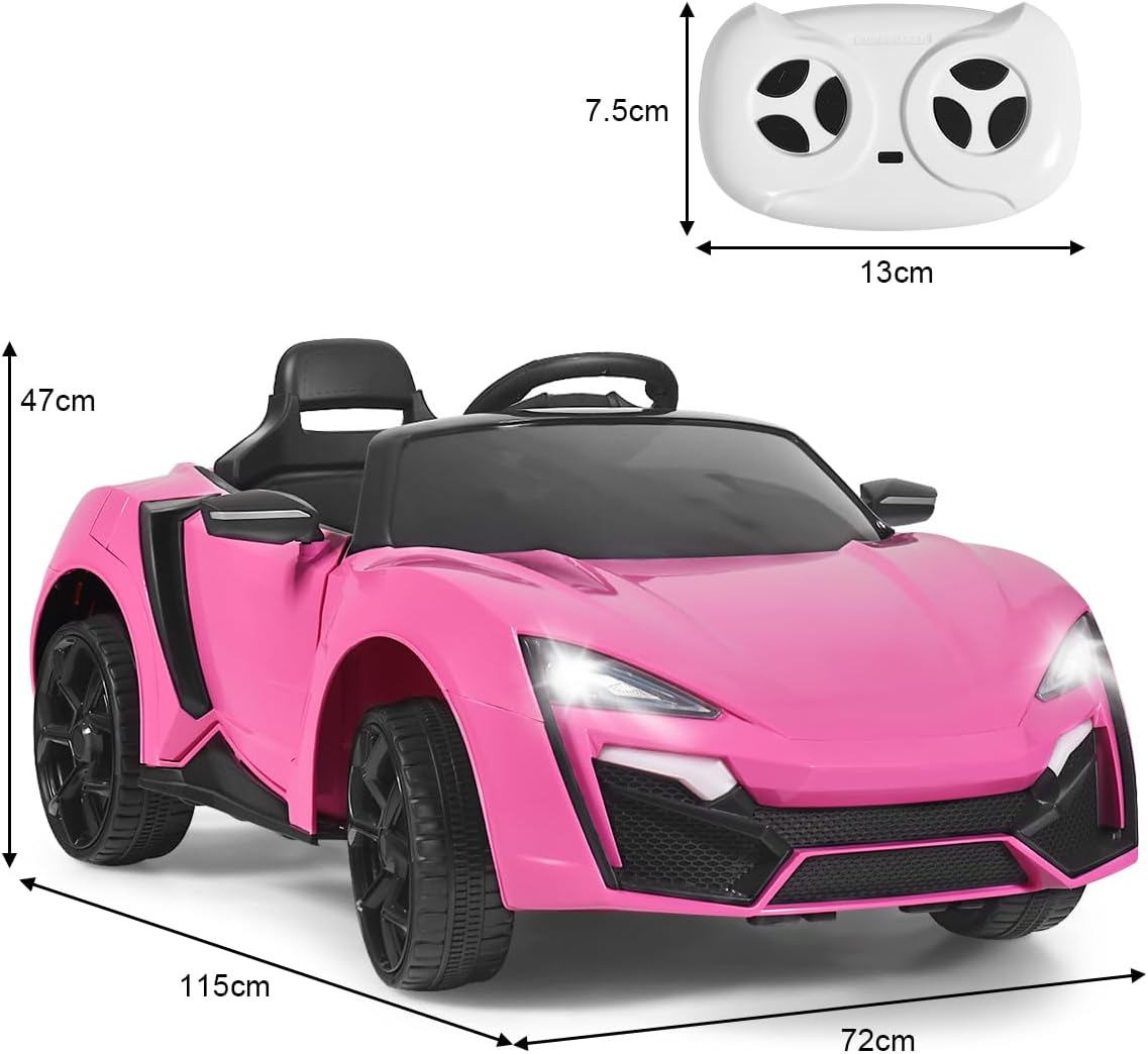 12V Macchina Elettrica per Bambini, Veicolo Elettrico per Bambini con Telecomando e Molla Ammortizzante, Funzione Avvio Dolce, Velocità 3-5 km/h