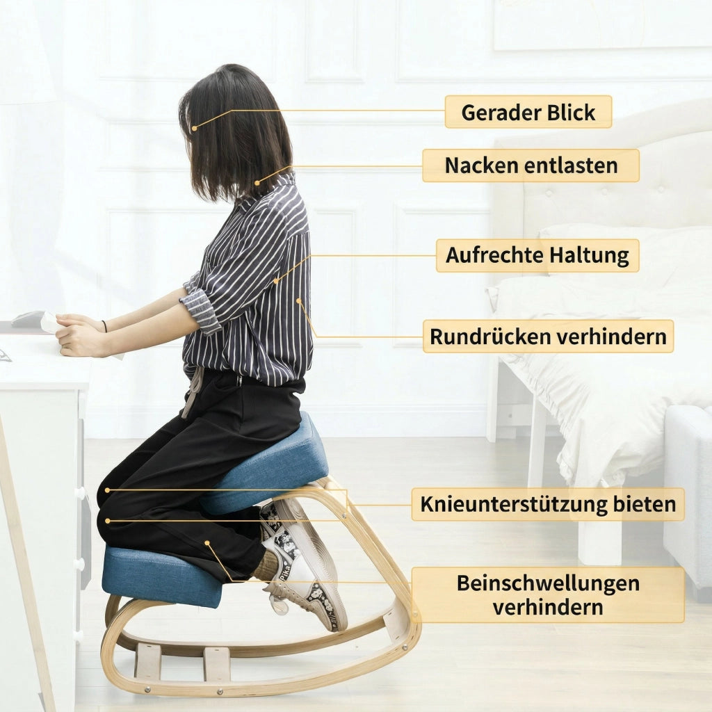 Sedia ergonomica ¨C zephmum ¨C blu, legno di betulla, 120 kg