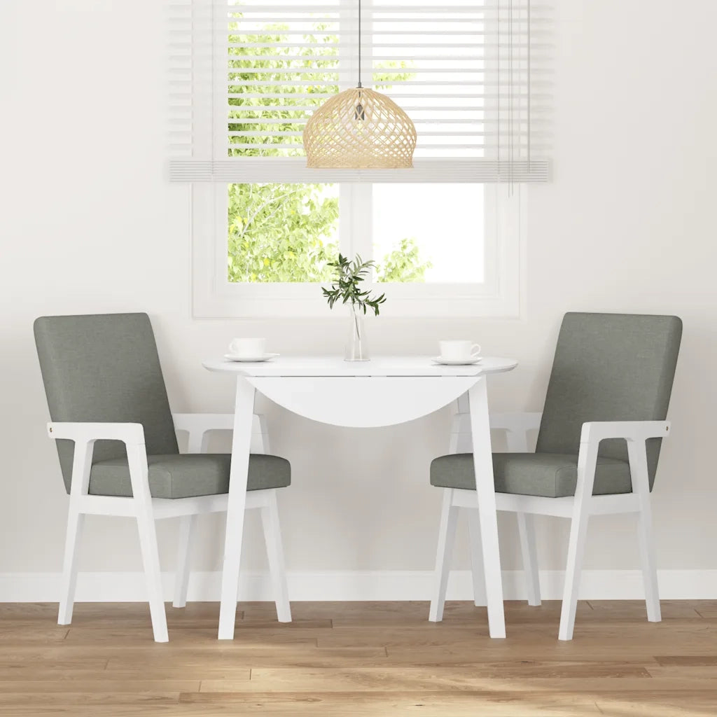 Sedie da Pranzo con Cuscini 2 pz Bianco Legno Massello di Hevea 4102484