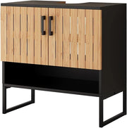 Mobiletto per lavabo Vayra, Bambù, 60 x 65.5 cm, per la conservazione di articoli da bagno e asciugamani