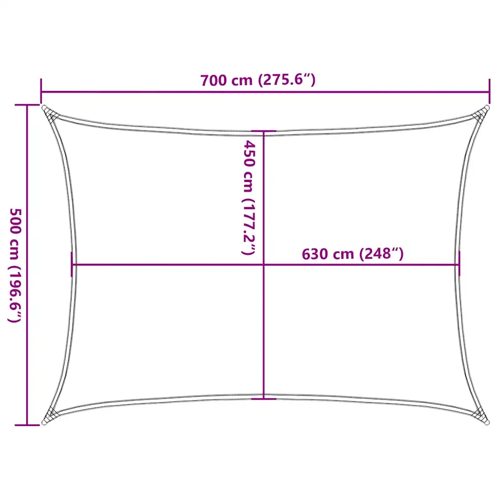 Vela Parasole | Telo Ombra | Vela da ombra 160 g/m2 Beige 5x7 m in HDPE