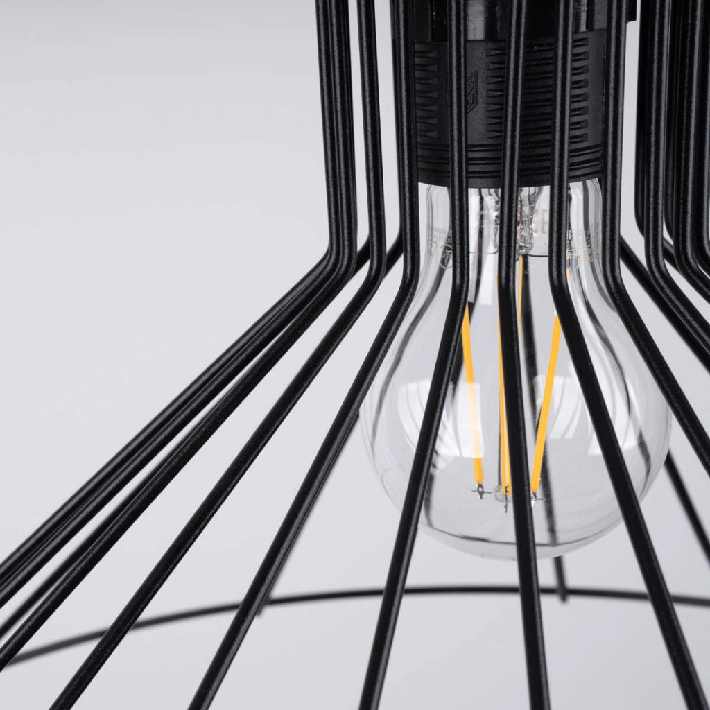 Lampada a sospensione industriale ELINA nera E27 15W