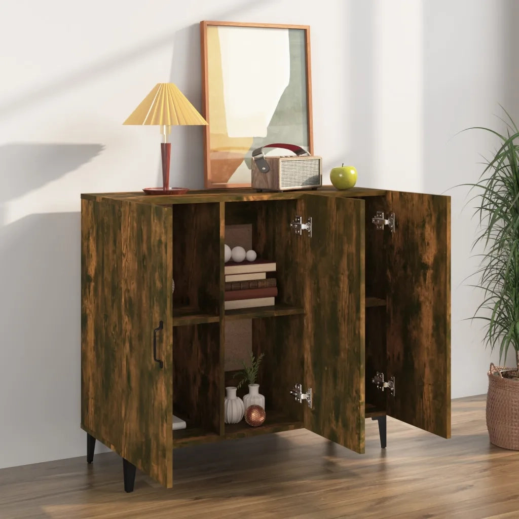 Credenza Rovere Fumo 90x34x80 cm in Legno Multistrato cod mxl 15890
