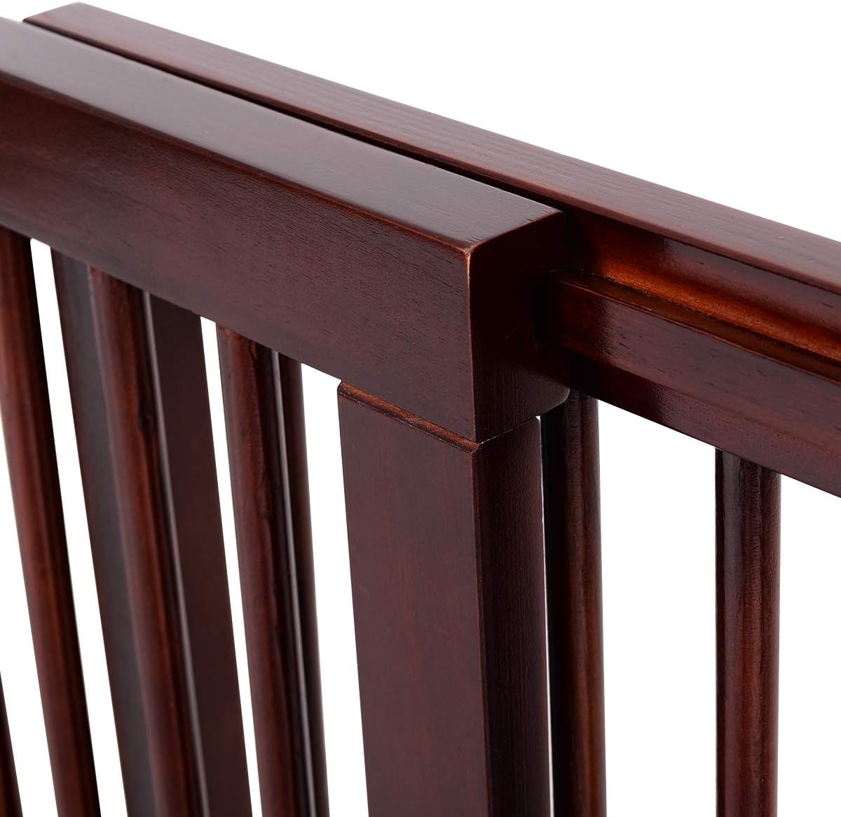 Cancelletto per Cani Regolabile in Legno Massello, con Base Larga e 3 Ante, Ideale per Cani di Piccola/Media Taglia (140-203) x 9,5 x 56 cm, Marrone