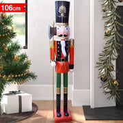 Trade Shop - Soldato Schiaccianoci Di Natale In Legno Altezza 106 Cm Decorazioni Natalizie -