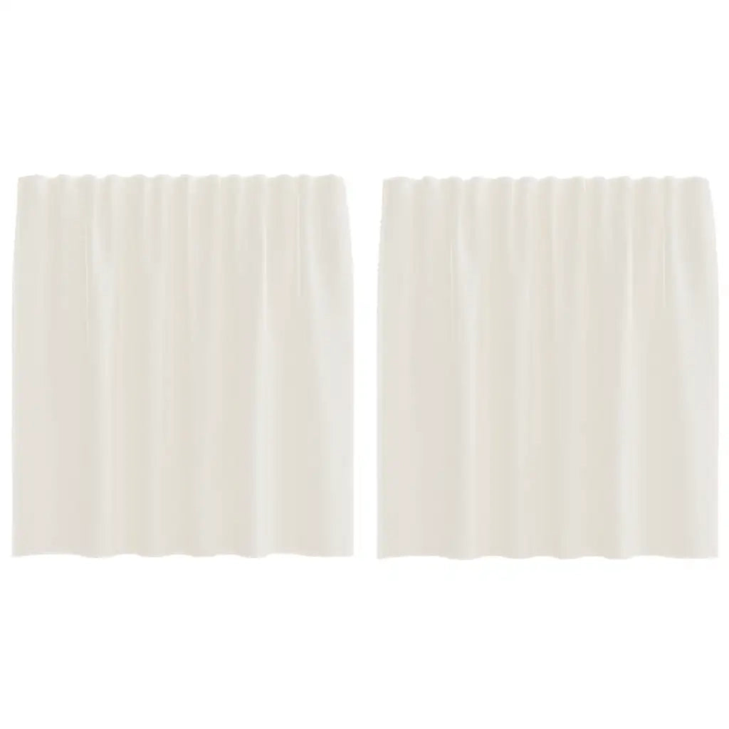 Tende in Voile con Tasche per Aste 2 pz Crema 4102176