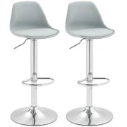 Set da 2 Sgabelli da Bar, Sgabelli Girevoli con Schienale, Regolabili in Altezza, fino a 120 kg di Portata, 42 x 38 x 82-104 cm, Grigio