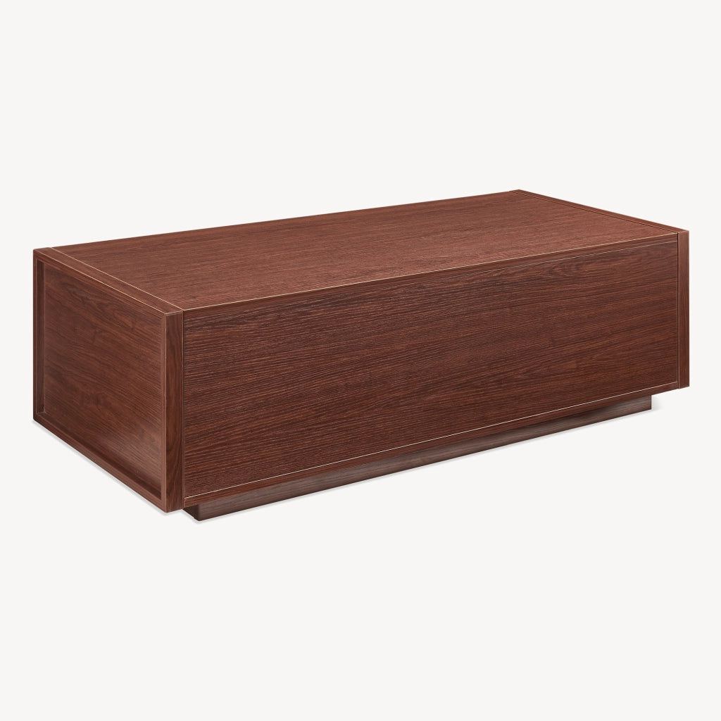 Tavolino Rettangolare Turur da Salotto con 2 Cassetti 104 x 50 x 40 cm - Effetto Noce [en.casa]