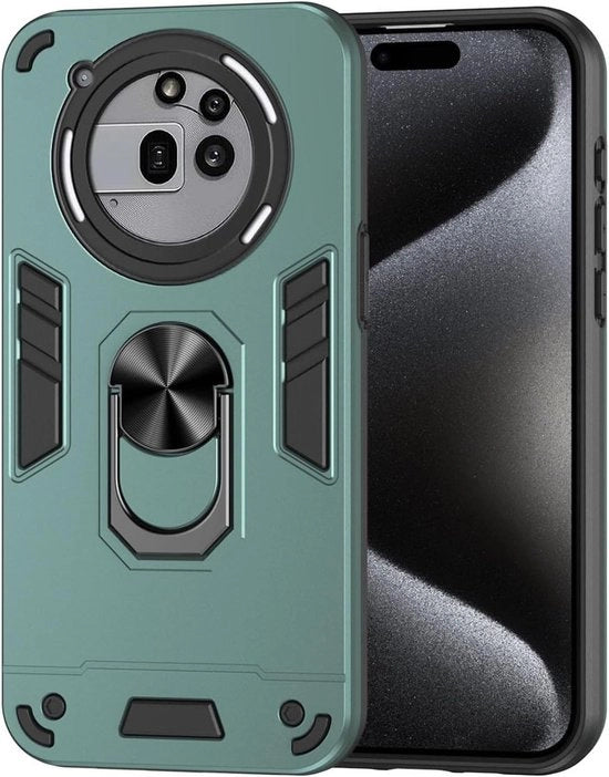 Hoes Speciale Protezione per Smartphone con Supporto Girevole - Colore Verde