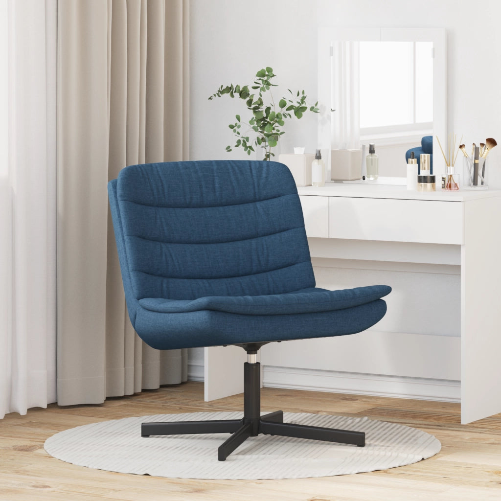 Sedia Girevole Blu Tessuto e Metallo Standard Girevole