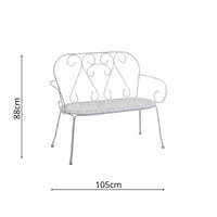 Panchina da Giardino 105x48xh88 cm in Metallo New Old Bianco