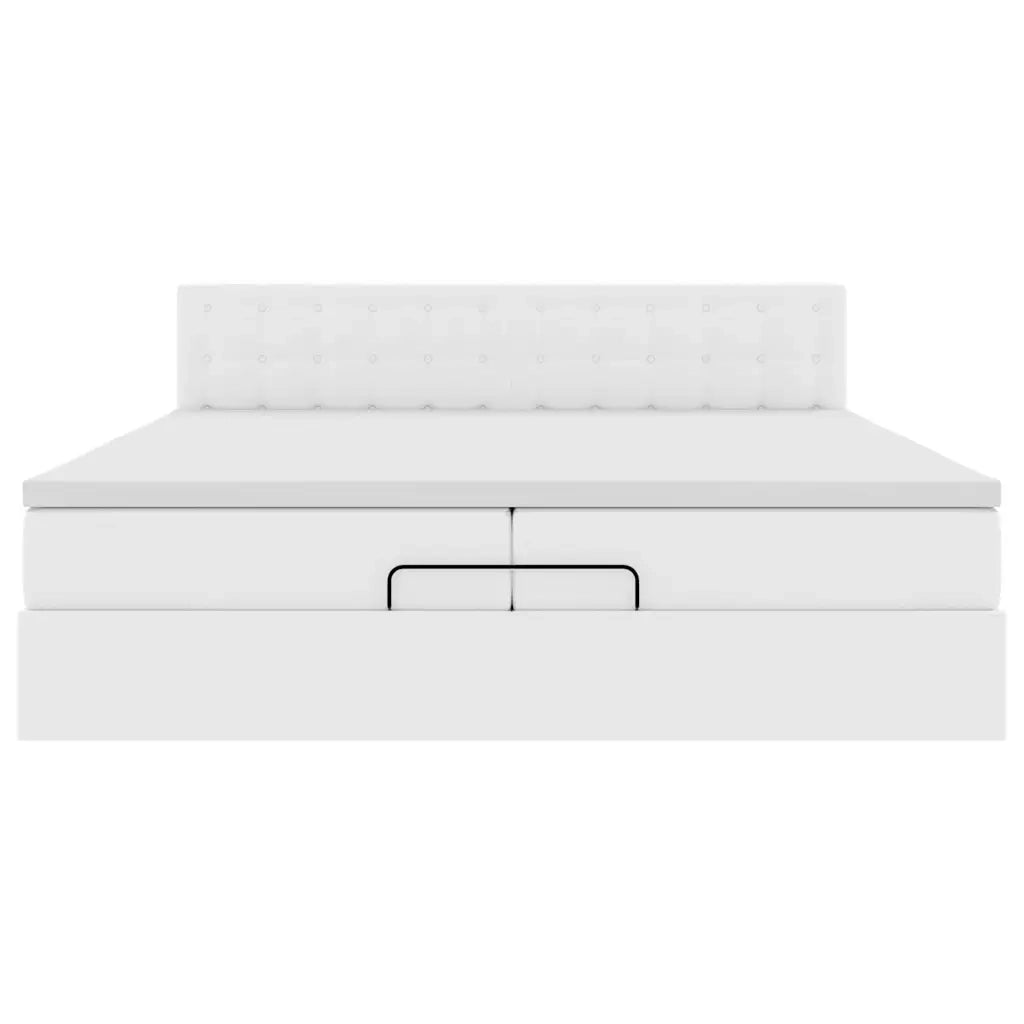 Struttura Letto Pouf con Materasso 200x200 cm Similpelle 3312173