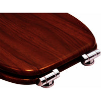 Copriwater universale sedile wc tavoletta wc bagno mdf legno laccato noce 4f