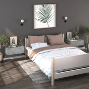 Comodini a Muro 2 pz-Set di 2 Tavolino da notte Grigio Cemento 231941
