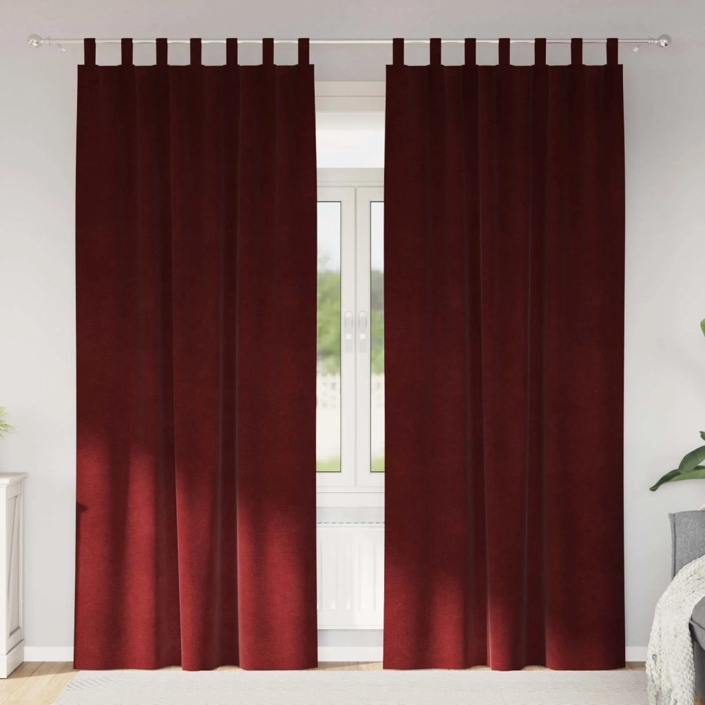 Tende oscuranti 2 pcs Rosso Vino 140 x 225 cm Velluto 4107310