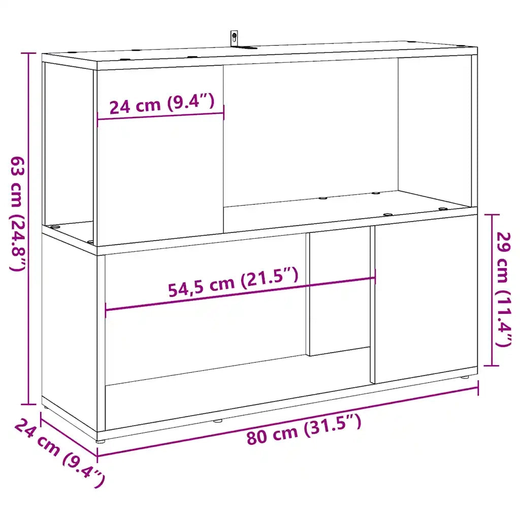 Libreria/Divisorio Rovere Artigianale 80x24x63 cm