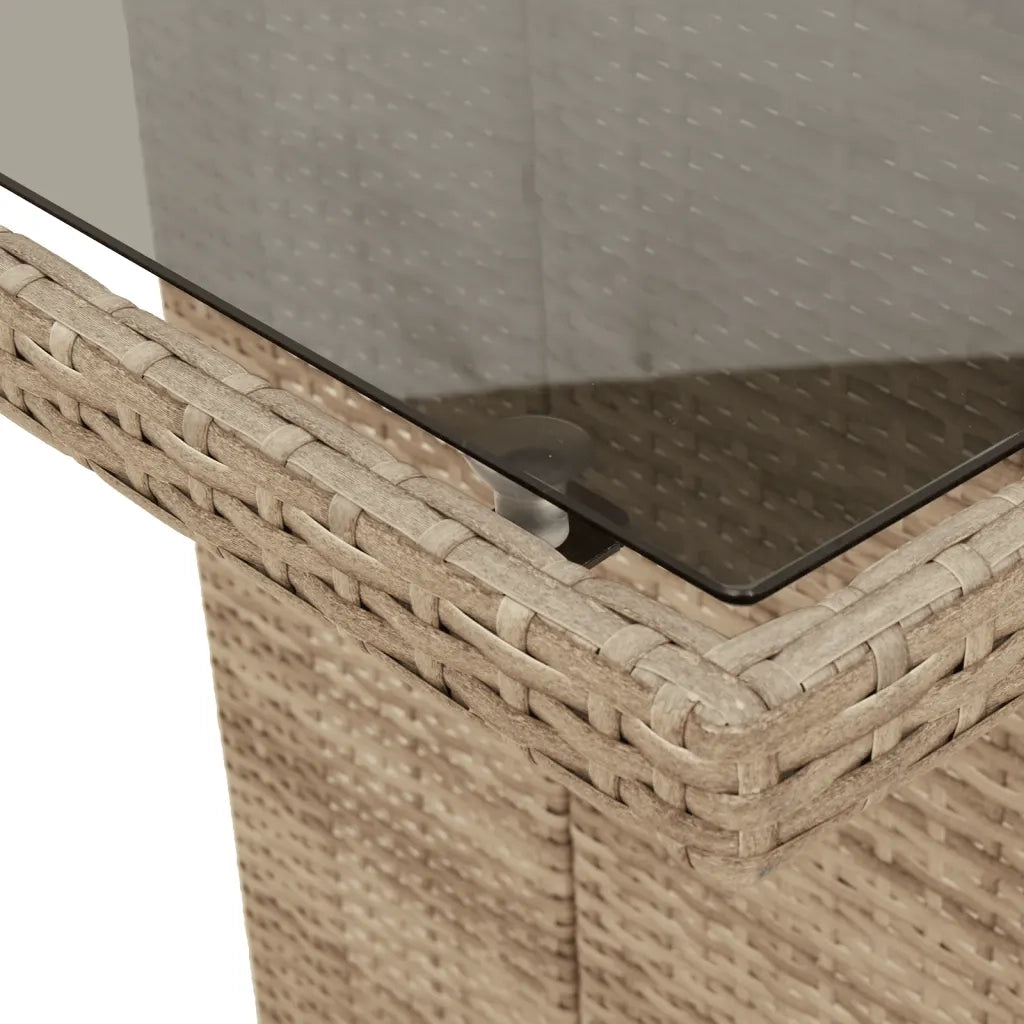 Set da Pranzo da Giardino 9 pz con Cuscini Beige in Polyrattan 3212262