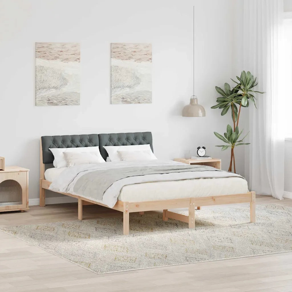 Struttura del Letto marrone e grigio scuro 140 x 190 cm