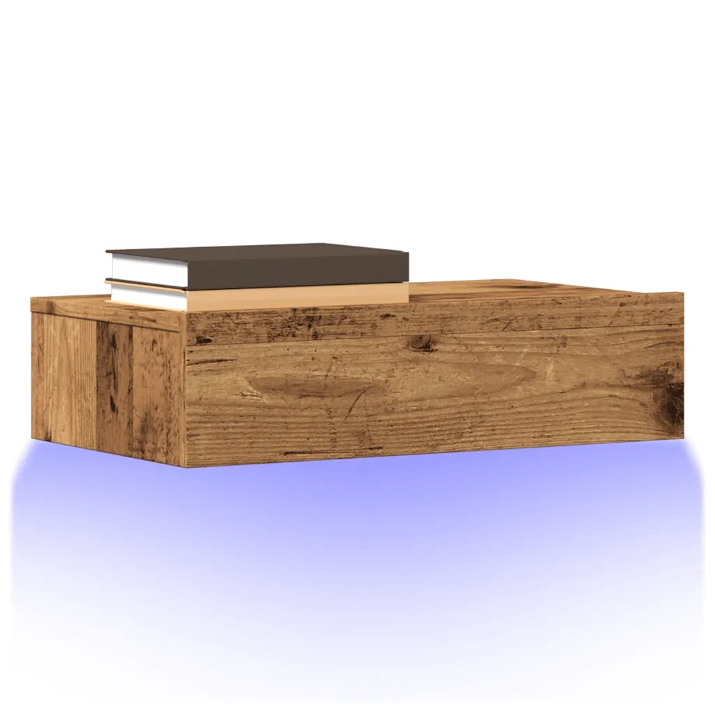 Mobile Porta TV con Luci LED Legno Antico 60x35x15,5 cm 856343