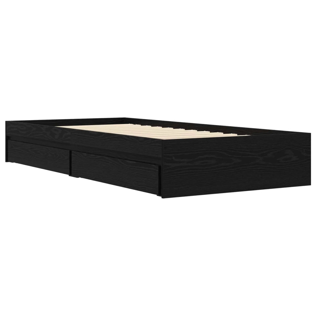 Telaio del letto con storage Rovere Nero 80 x 200 cm 3429595