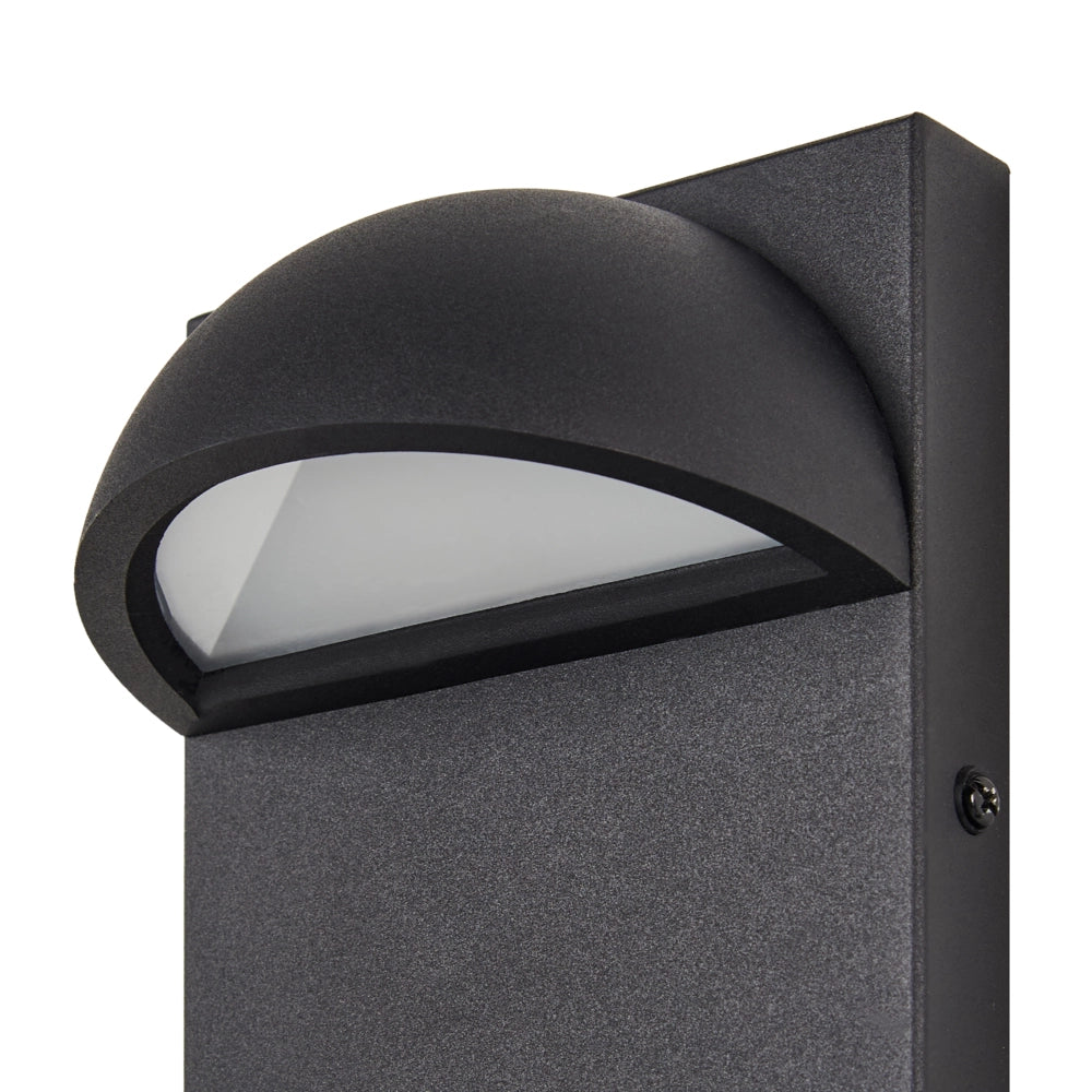 Lampada da parete a LED per esterni Nero Metallo Ferro Vetro Opaco Design Moderno Giardino Patio