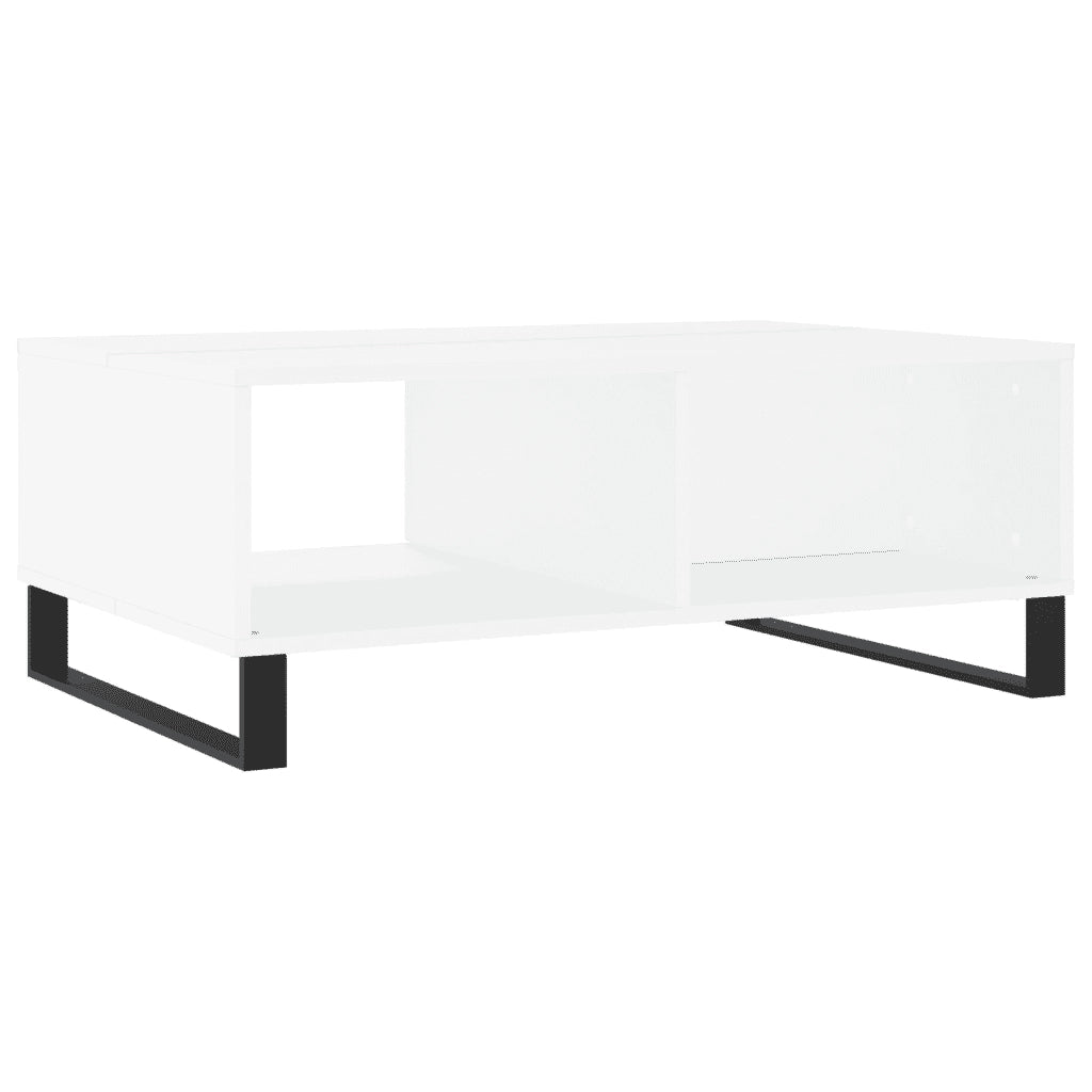 Tavolino da Salotto-Tavolino da soggiorno-Tavolo Bianco 90x60x35 cm in Legno Multistrato 115586