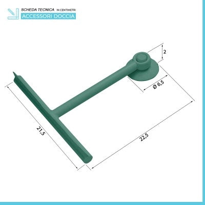 Tergivetro doccia verde in plastica antigraffio con ventosa Spring